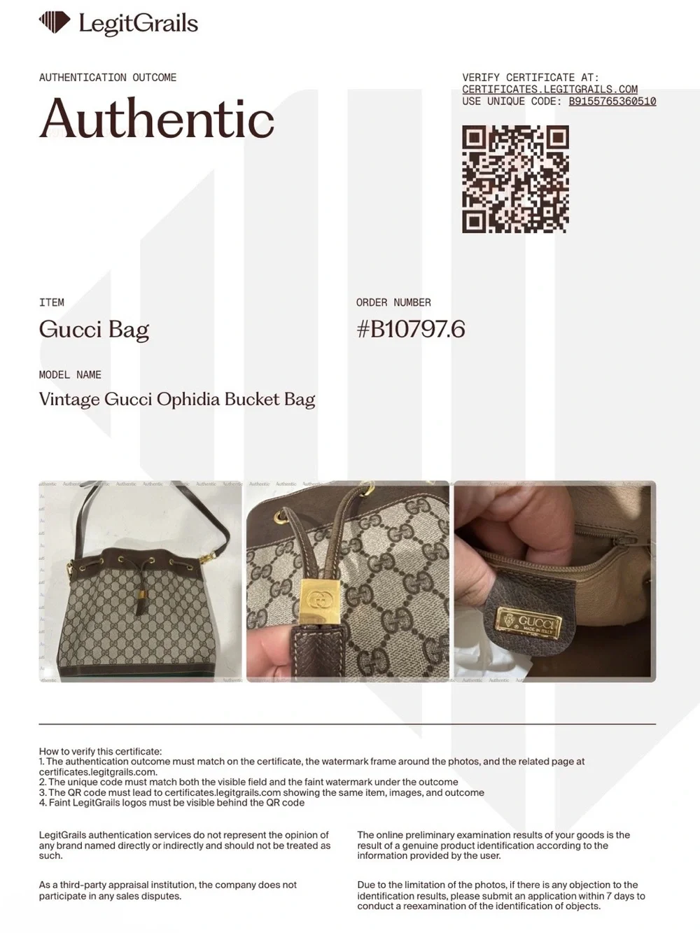 Vintage Gucci Ophidia Bucket Bag